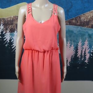 Flirty high low bright pink dress